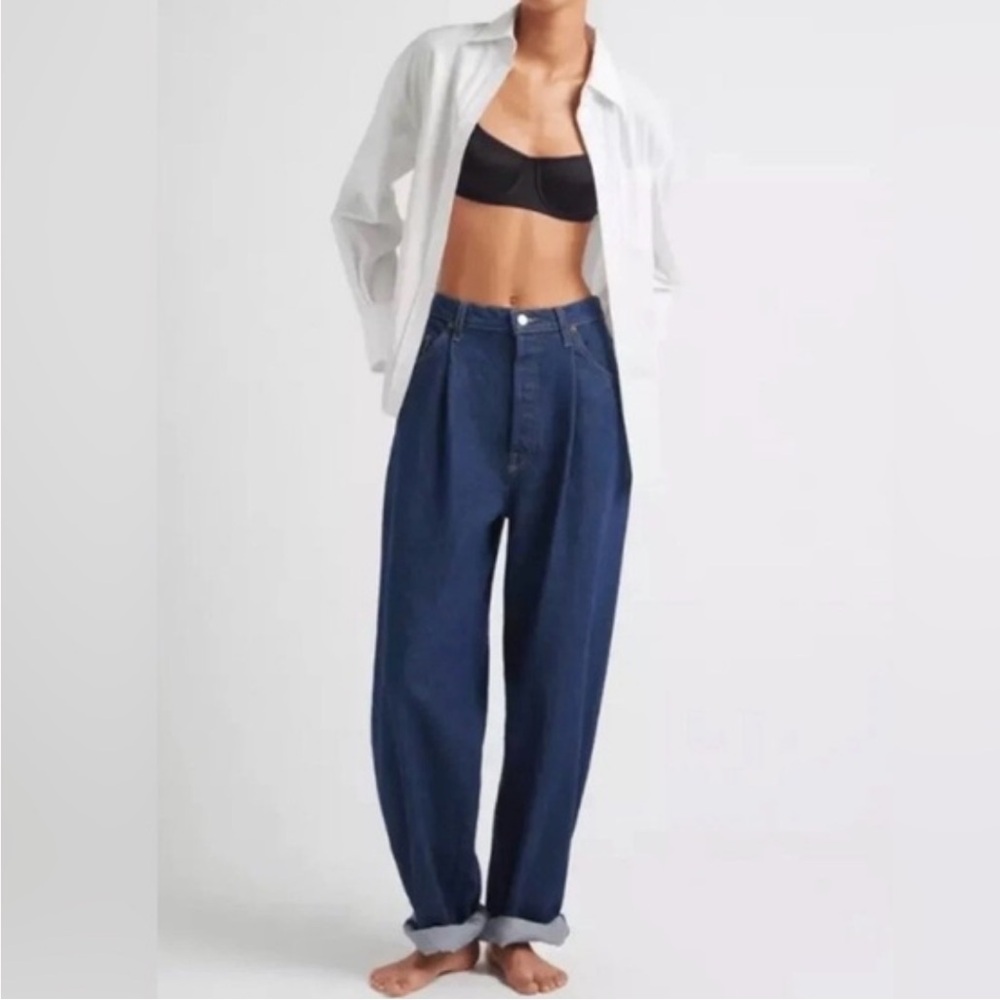 Mother SNACKS The Pleated Fun Dip Puddle in Cold Brew Size 27